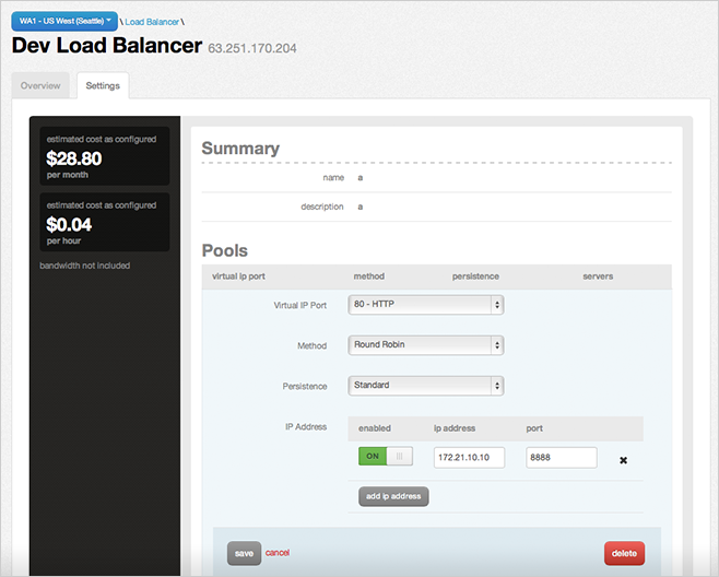 Cloud Load Balancer Portal
