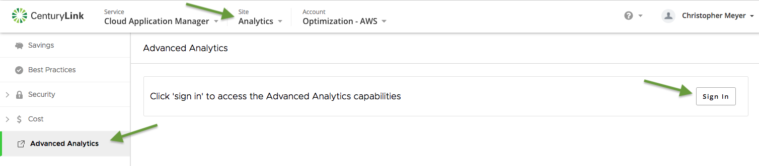 Advanced Analytics Screenshot