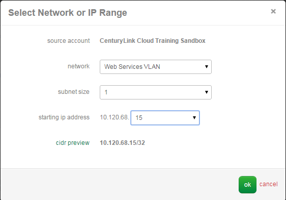 Select Source Network or IP