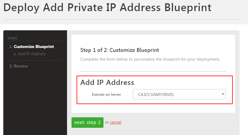 select server for ip address