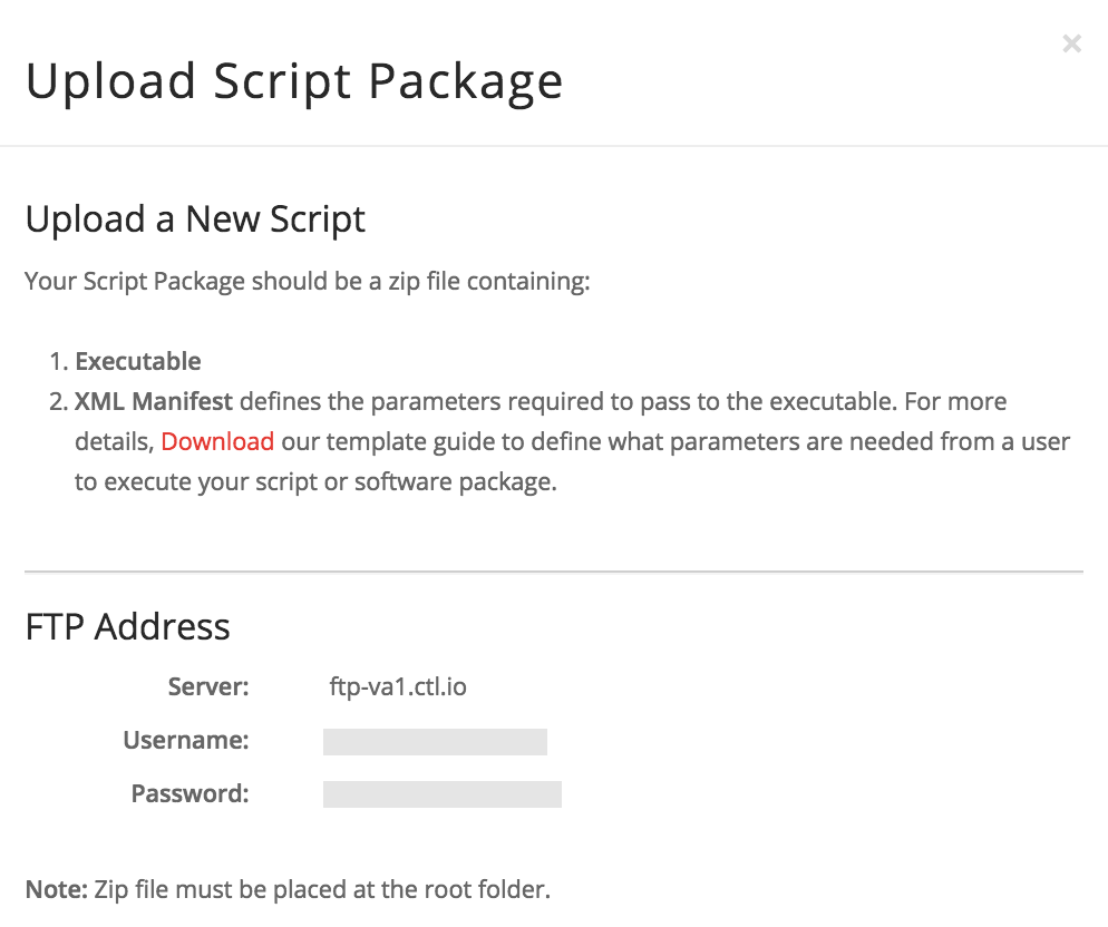 Upload Script Package