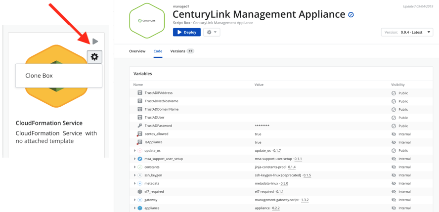Cloud Application Manager catalog usage script