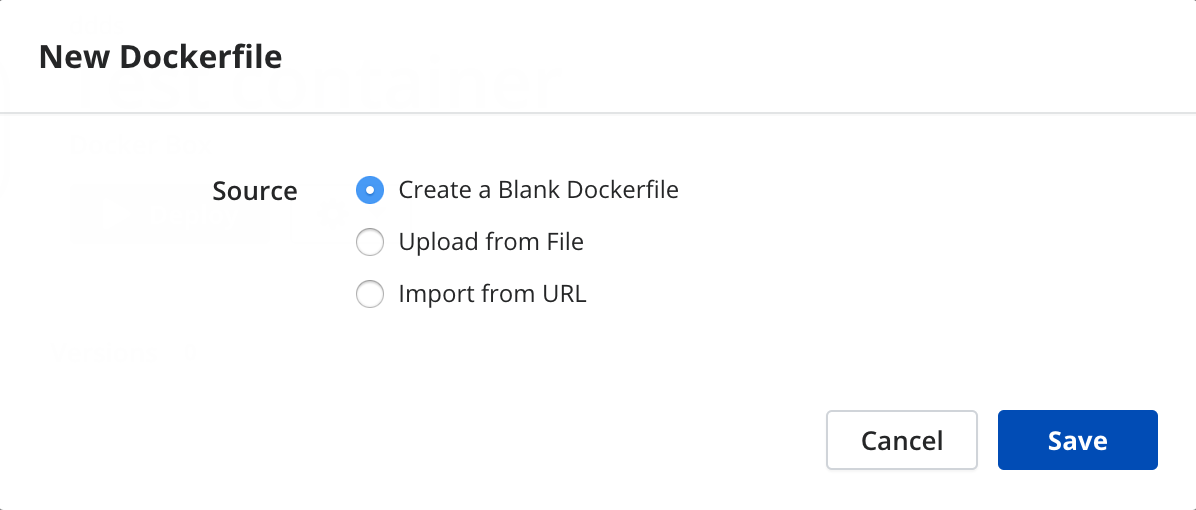 Create new docker file