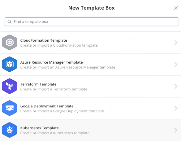 Creating a new Kubernetes Template Box