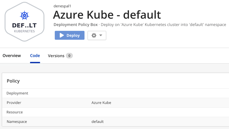 Automatically created Policy Box of a Kubernetes Provider