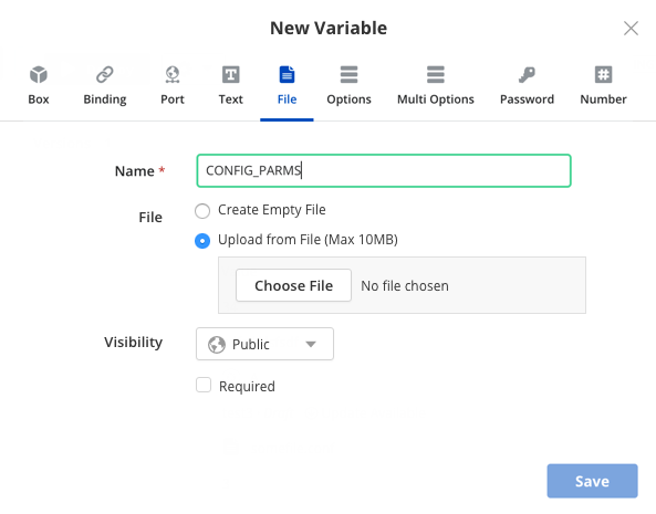 Adding File type variable